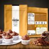 High fat cocoa powder from bolmay cocoa package with chocolate muffins and chocolates. high-fat cocoa powder, premium cocoa powder, rich flavor cocoa powder